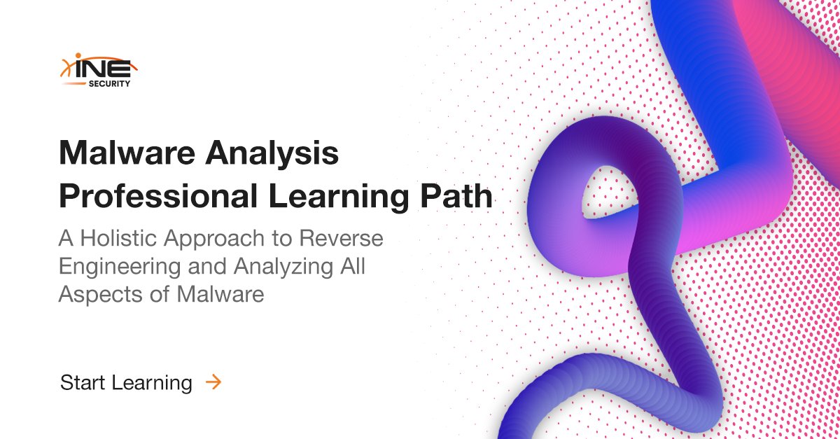 INEsecurity's tweet photo. Interested in dissecting malicious software to understand its mechanics & purpose?
Start #training w/ INE's #Malware Analysis Professional #LearningPath! π
https://t.co/OHqZ79Vx2d
#cybersecurity https://t.co/fObK0dE309