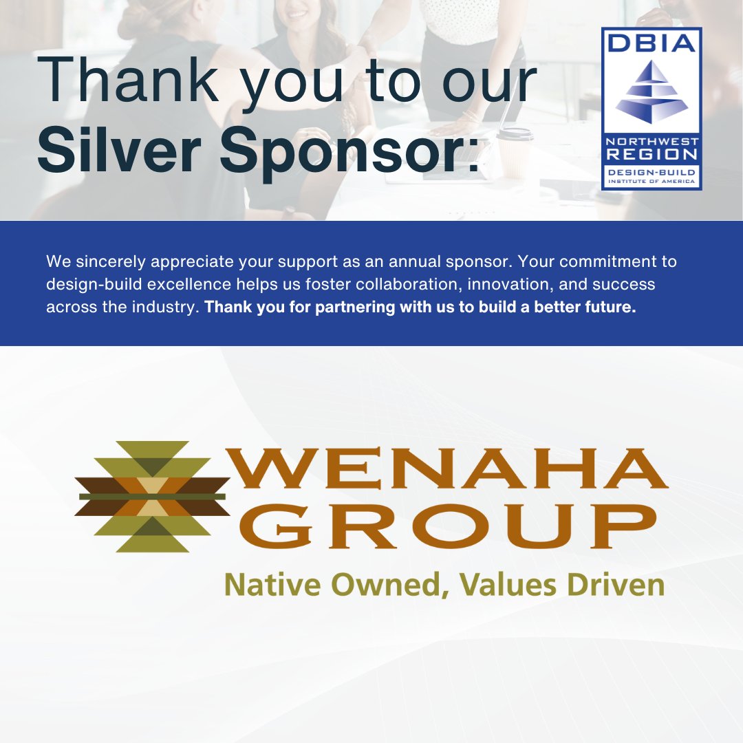 dbianw's tweet photo. Proud to spotlight DBIA NW Regional Silver Sponsor Wenaha Group—a Native American-owned owner’s rep &amp; project management firm supporting community-focused projects across the PNW. A strong advocate for collaboration and design-build delivery.

#DBIANorthwest #DesignBuild https://t.co/F2jlC3GOIF