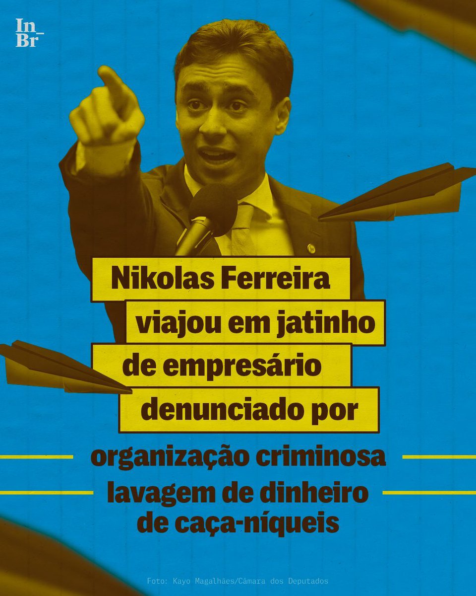 As viagens no jatinho de Daniel Vorcaro durante a campanha eleitoral de 2022 não foram as únicas que Nikolas Ferreira fez em aviões de empresários envolvidos em escândalos.

Em 2024, ele viajou numa aeronave que pertence a Nelson Ramon Aguilera Júnior, empresário denunciado por