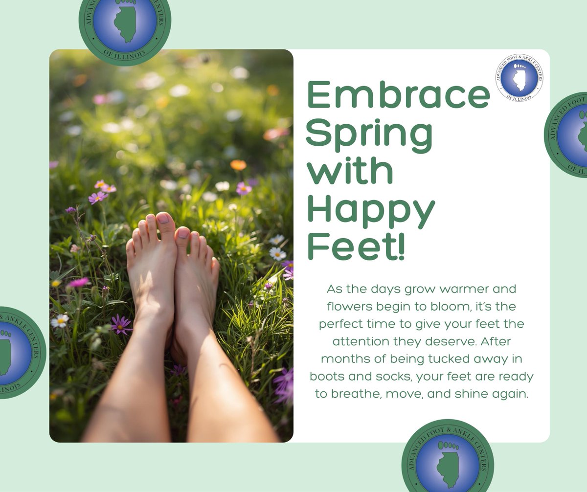 AdvancedFootChi's tweet image. 🌼 Embrace Spring with Happy Feet! 🌼

As the weather warms up, it's time to give your feet some extra love and care! 

#HappyFeet #SpringReady #FootCare #DIYFootScrub #AdvancedFootAndAnkleIllinois
