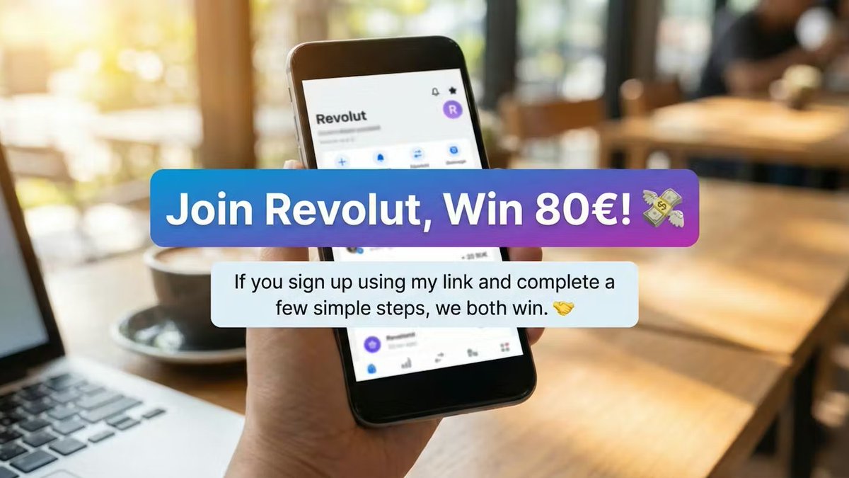 MarcGenin's tweet photo. If you sign up using my link and complete a few simple steps, we both win. 🤝

How to get it:1️⃣ Sign up via my link below 2️⃣ Verify your identity 3️⃣ Add money &amp; order a physical card 4️⃣ Make 3 purchases of at least €5.

https://t.co/kcgiR00Jcq https://t.co/5btmylFRDT