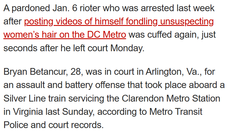Donald Trump pardoned violent January 6th rioters on his first day in office.

They’ve wreaked havoc across the country.

Bryan Betancur, a self-professed White supremacist, was just arrested for assaulting a woman on public transit.