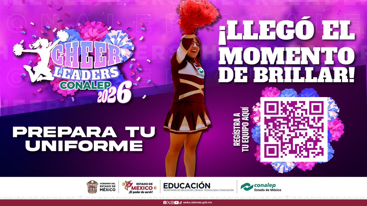 Conalep_Edomex's tweet photo. Saltos, energía, actitud y #OrgulloCONALEP 📣🐺

Si tu plantel tiene el espíritu para levantar a toda la comunidad, esta es su oportunidad de demostrarlo en #CheerLeadersCONALEP 💥

Consulta las bases 👉 🔗https://t.co/zLOuuaGKd3

#ApasionadamenteCONALEP #OrgullosamenteCONALEP https://t.co/G95C2ZfyKl