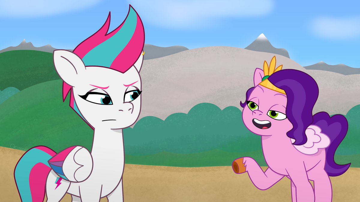 Qeinone's tweet photo. Sisters being sisters π
I tried to draw a scene from the ANG movie with some changes
#mlp #mlpg5 #mylittlepony #zipp #pipp https://t.co/BiccufItfI