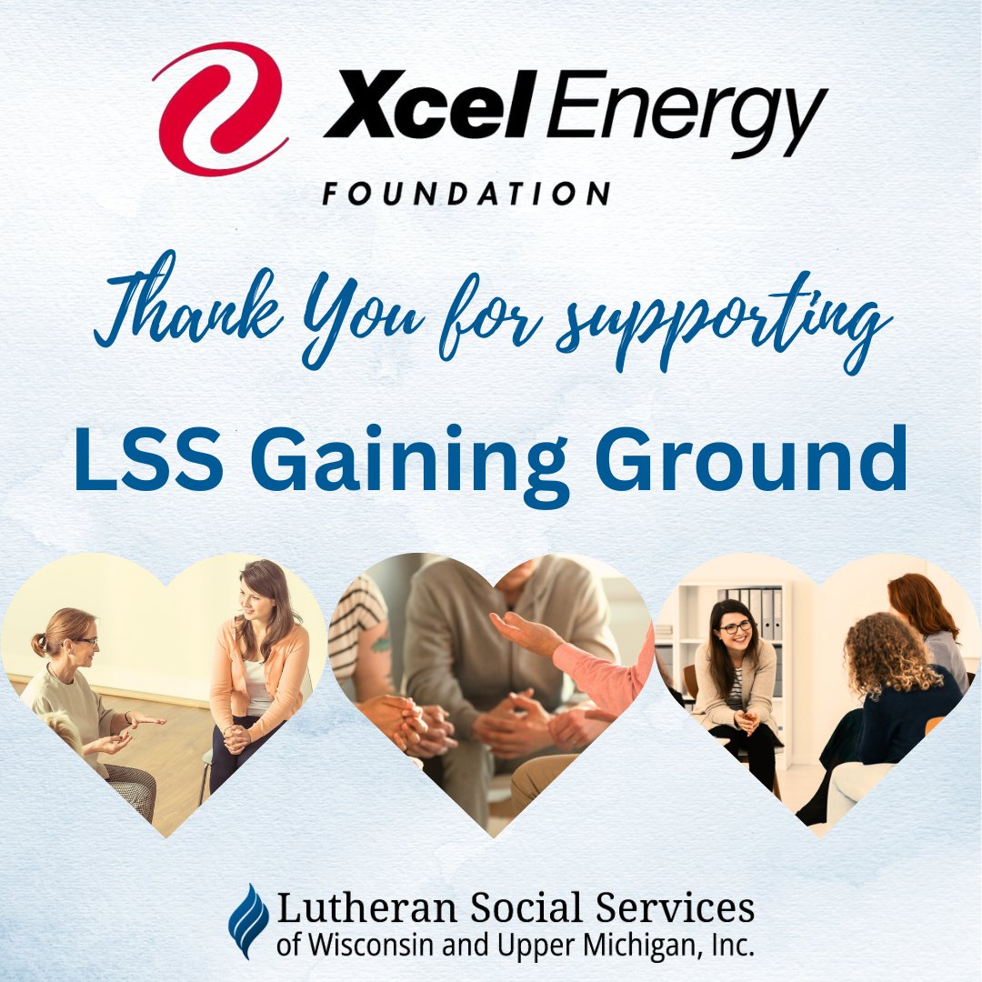 LSSWis's tweet image. Lutheran Social Services thanks the @xcelenergy Foundation for supporting LSS Gaining Ground in Eau Claire!

Learn how you can support #LSS and services across #Wisconsin and Upper Michigan today: lsswis.org/support-lss/

#ThankYou #XcelEnergy #MentalHealth #EauClaire #Recovery