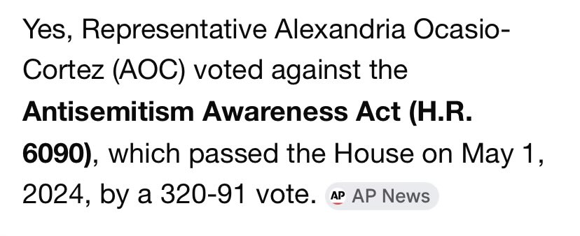 <a href="/RepAOC/">Rep. Alexandria Ocasio-Cortez</a> You aren’t “devastated”, stop the pathetic charade.  Jews don’t want your hollow sympathy. You voted against protecting us domestically, and do not support the only Jewish country in the world.