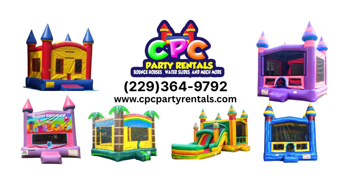 CpcPartyRentals's tweet photo. Bounce houses, slides, combos — we’ve got something for every celebration. #PartySeason https://t.co/T4hXYEyPe3