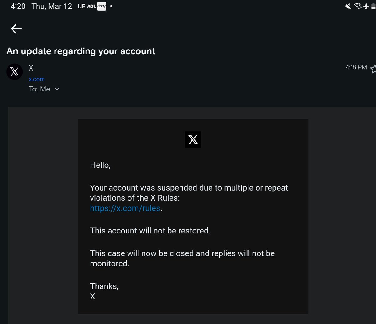 AfterPepsi's tweet photo. This is the second time RaunchyPepsi has been suspended 
No way to get it back this time.
My account was so close to 4k followers https://t.co/4sIMhbNILP