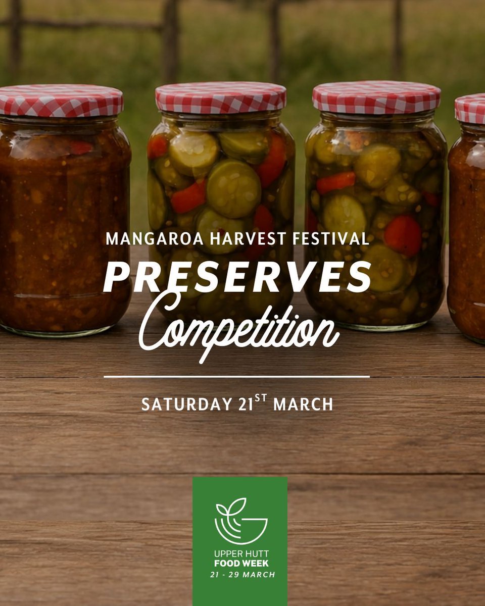MangaroaFarms's tweet image. Have you got the best #pickles or #preserves in #UpperHutt or #Wellington? Get those heirloom recipes out for our first ever harvest festival &amp;amp; #UpperHuttFoodWeek competition to let others be the judge!

Registration &amp;amp; more info at: store.mangaroa.org/products/manga…

#mangaroafarms