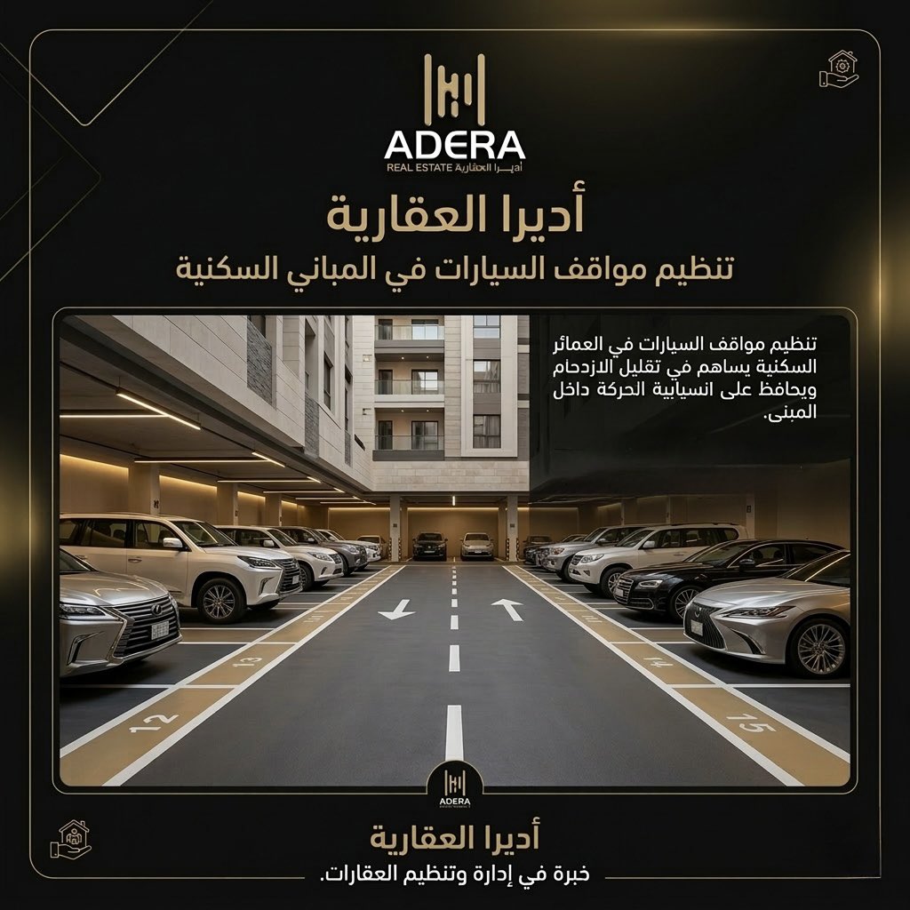adera_er's tweet photo. تنظيم مواقف السيارات داخل المباني السكنية ليس مجرد ترتيب للمركبات، بل هو عنصر أساسي في إدارة العقار بشكل احترافي ينعكس مباشرة على راحة السكان وسلاسة الحركة داخل المبنى.

#اديرا_العقارية #ادارة_العقارات #تنظيم_المواقف #العقار_في_السعودية #الاستثمار_العقاري https://t.co/3VU4278oSV