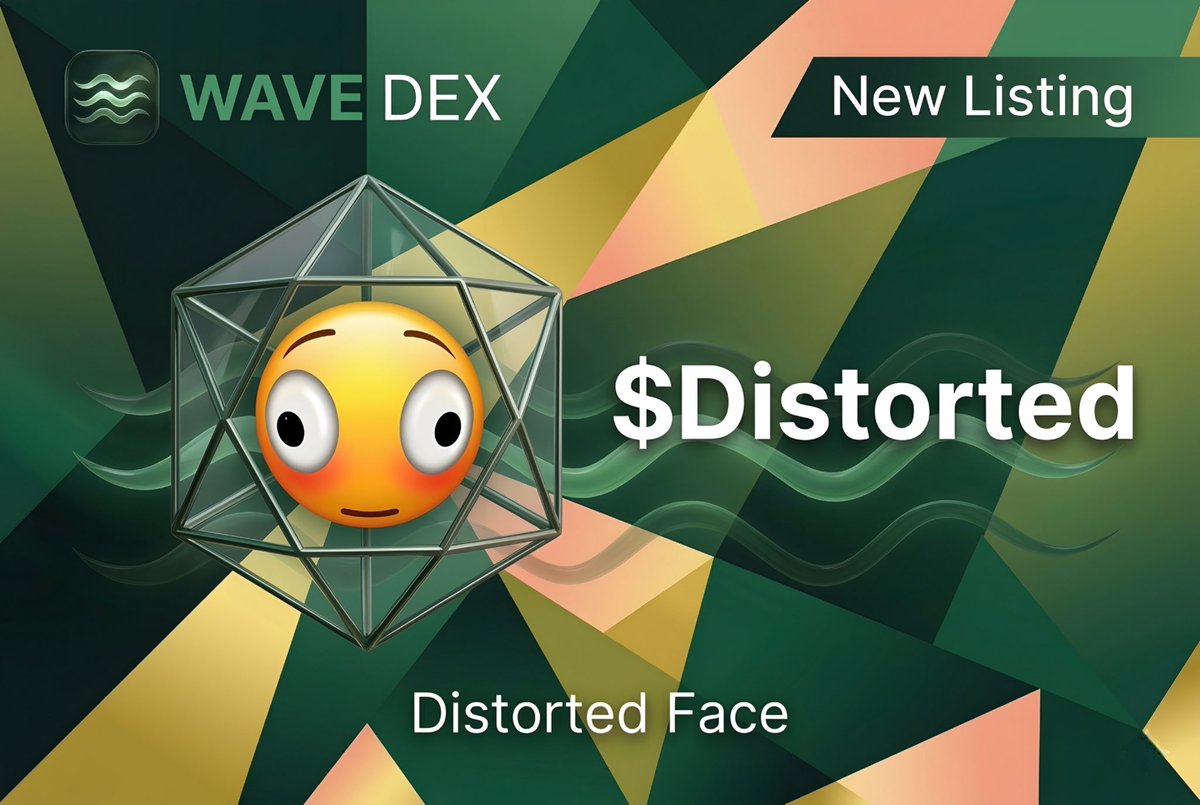 NEW LISTING : $Distorted 😳 

🔁 $Distorted has been listed on WAVE DEX 🌊 

⚡️ Outstanding performance this month! $Distorted is proving to be a unique icon driven by an unstoppable community and loved by everyone. We are still early and the expectations are massive. Best of