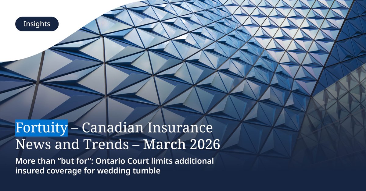 DLA_PiperCanada's tweet image. In the March edition of Fortuity, Imroz Ali examines a recent Ontario Superior Court decision that provides important clarity for event-related risk and insurance coverage.

Read the article: spr.ly/6014B6Ke9Q 

#InsuranceLaw #EventLiability