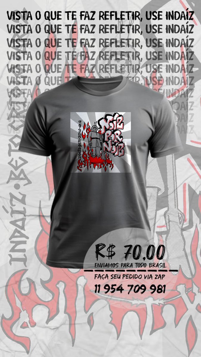 Indaizoficial's tweet photo. A Indaíz não é só som, é reflexão. E agora você pode estampar essa luta no peito com nossa coleção completa de camisetas!

Tamanhos P ao XG

Valor: R$ 70,00 + Frete

Entrega: Enviamos para todo o Brasil via frete ou retirada nos shows!

📞 Chama no Whats 11 954 709 981 https://t.co/sDjuIBfnVx