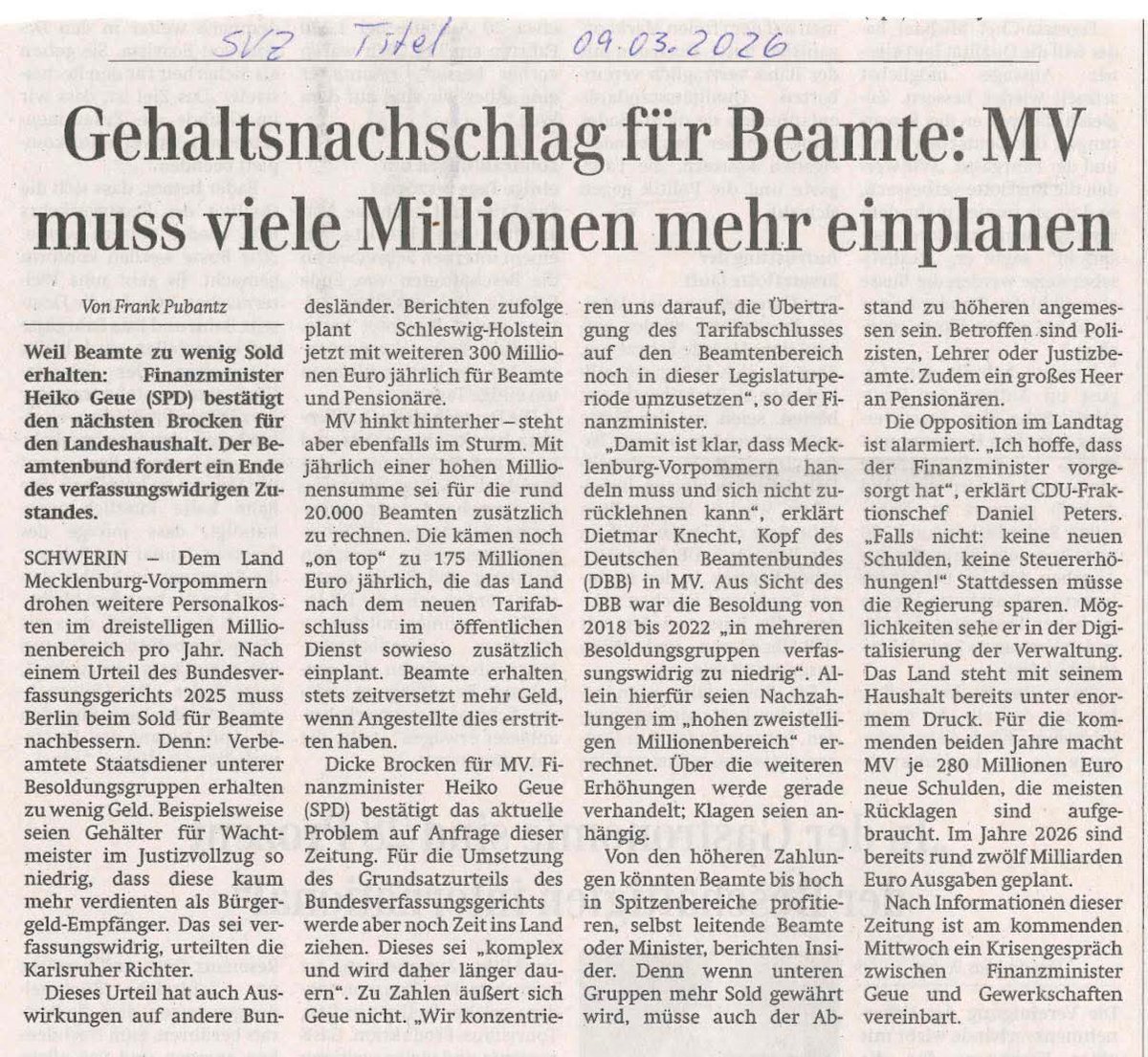 DPolGMV's tweet photo. Gehaltsnachschlag für #Beamte: MV muss viele Millionen mehr einplanen! ⬇️ https://t.co/SNHPuQFxAI