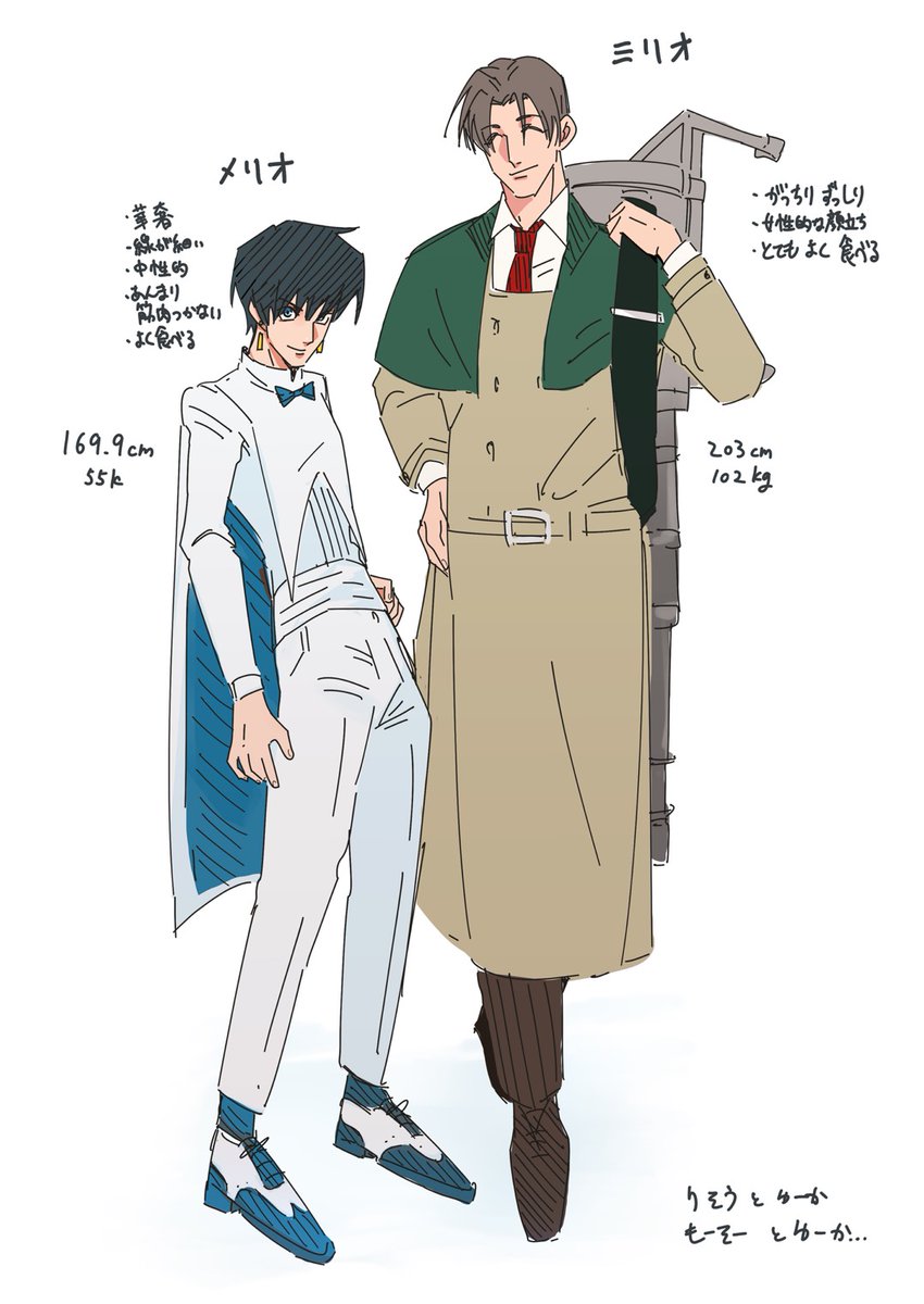 ⚠️ ﾒﾘﾐﾘコンビ 男体化 衣装改変 ⚠️
♀→♂