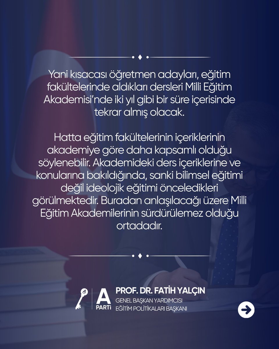 Anahtar Parti Eğitim Politikaları Başkanlığı tweet media