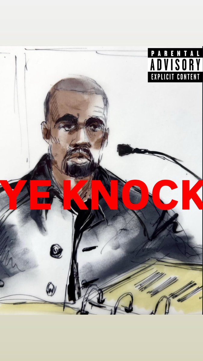 north_quaz's tweet photo. " BOOK OF YE " album/ EP cover art concept. Utilizing court drawings of Kanye West by artist @monashaferedwards #YE https://t.co/tHxt00ppPM