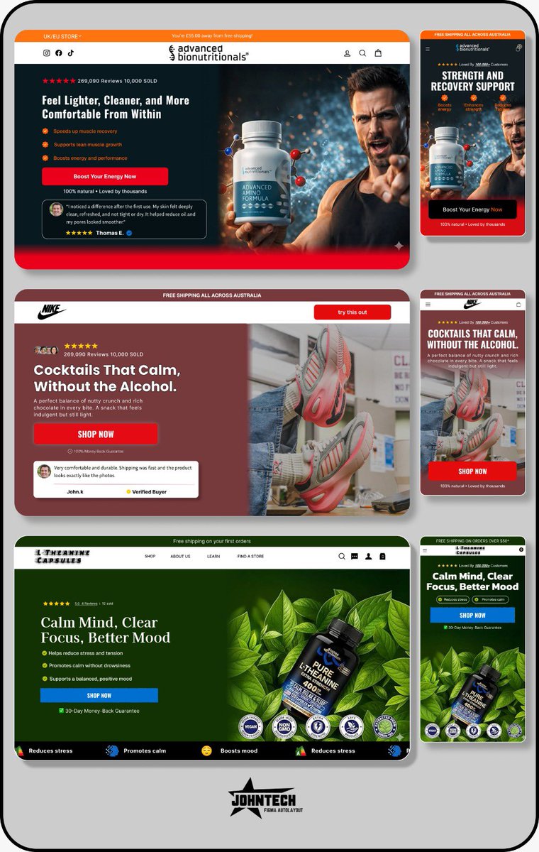 johntech778's tweet image. A lot of product pages fail for one reason: lack of clarity.

When visitors land on the page, the message should be obvious.
What it is.
Who it’s for.
Why it’s worth buying.

If they have to guess, they’re gone. 
#shopify 
#shopifystore 
#dtcbrand
#OnlineBusiness 
#fashionbrand