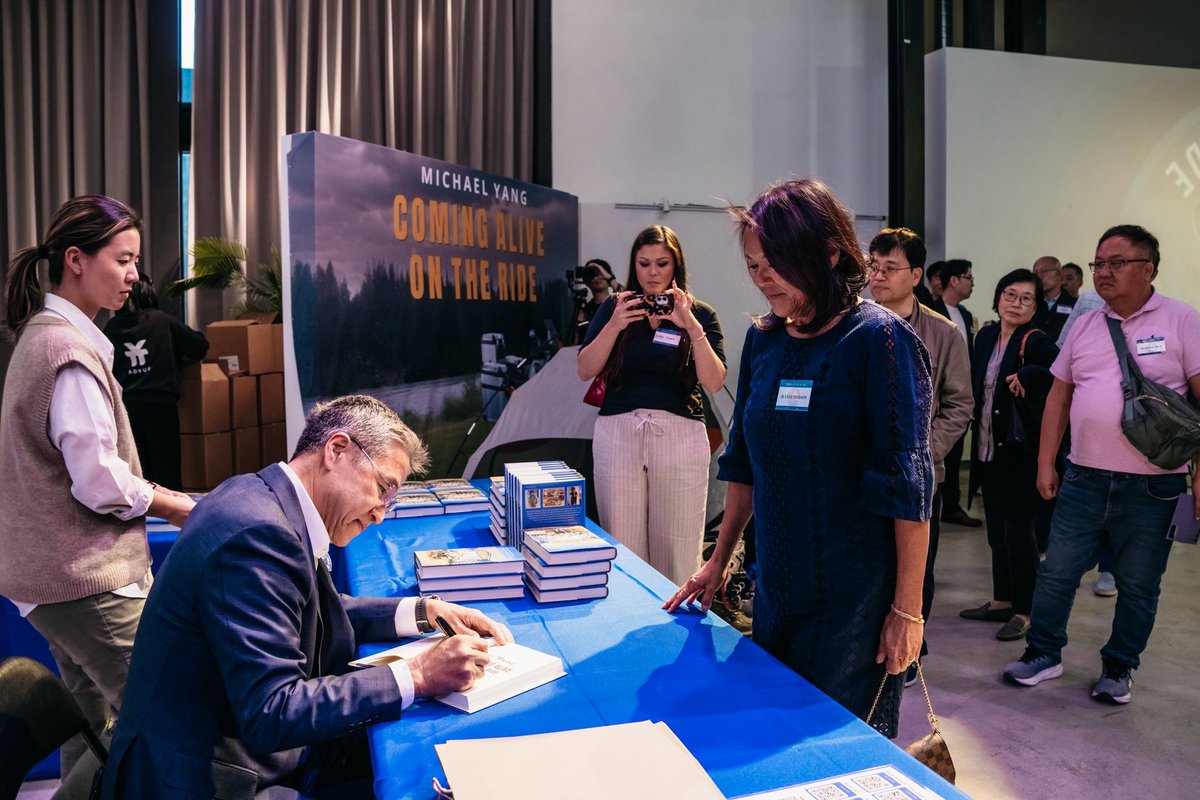 michaelmyang's tweet photo. Wow. What a day!

This past Saturday, I held my book launch party at the EK Art Gallery in Koreatown, LA, to celebrate the publication of my book, Coming Alive on the Ride. I couldn’t believe the day had finally come. After nearly 4 years of working on my memoir and months of planning for this event, I was overwhelmed by the outpouring of support and love from my community. 

Before the event started, I was full of anticipation, and my mind was racing with all the chaos of transportation, logistics, and setup. Then, when I saw the giant LED screen with slides & videos of my journey and heard the travel playlist music playing inside the gallery, I was beyond happy.

During the event, I was so excited that my hands were shaking while I was eating lunch! I literally couldn’t contain my excitement. I was so happy that everyone was having a good time, and overjoyed to share my love of adventure and motorcycle travel with all the family, friends, and guests there.

After the event, I was actually sad that I didn’t have enough time to talk to everyone, and I felt a twinge of regret that I didn’t take longer to express my deep, sincere gratitude for their coming to my launch party. Though a few days late, I want to thank everyone for taking time out of their busy schedules to celebrate the launch of my book with me. I appreciate you all more than I can put into words.

As I left the event venue for home on my motorcycle, and my adrenaline wound down with every passing mile, my body was tired, but my heart was full of shin-nah-geh (신나게) 🌟
.
.
.
#comingaliveontheride #michaelyangauthor #travelmemoir #adventureawaits #nevertoolate