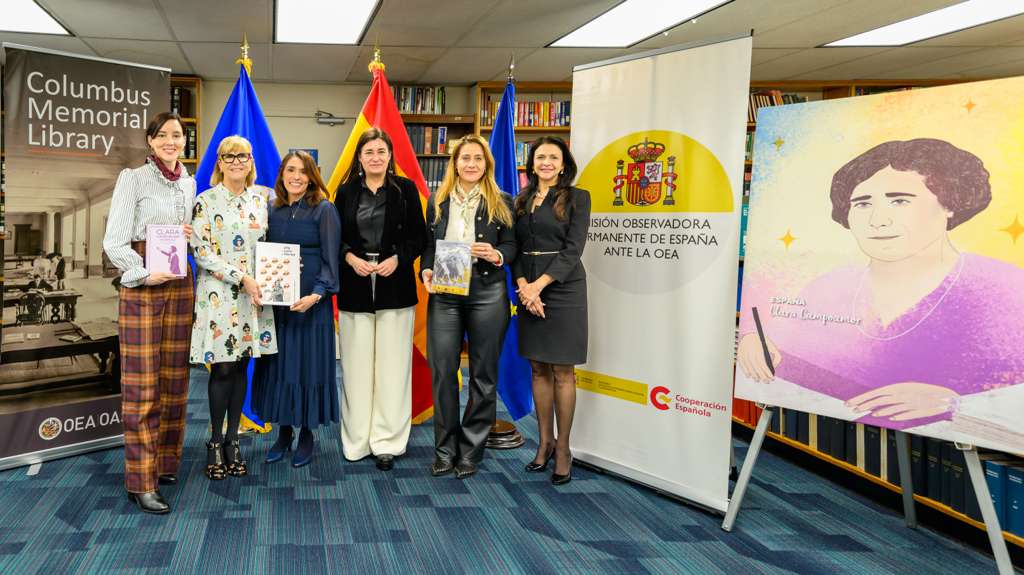OAS_official's tweet photo. Within the framework of the Women Authors Collection initiative, led by the Columbus Memorial Library and the Permanent Observer Mission of Spain to the OAS, with the support of @CIM_OEA, we continue working to highlight and preserve the intellectual and literary production of women across the Hemisphere.

The initiative seeks to recognize the contributions of women authors from Member and Observer States to democracy, culture, human rights, and gender equality.

We invite Member States to submit works by national women authors for inclusion in the Collection at OAS Headquarters in Washington, D.C.