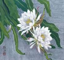 Deux épiphyllum
Jumeaux dans l'instant,
Belle de nuit ou fleur de lune,
Vie éphémère,
Arôme envoûtant. 

(Tableau de TAYUN)