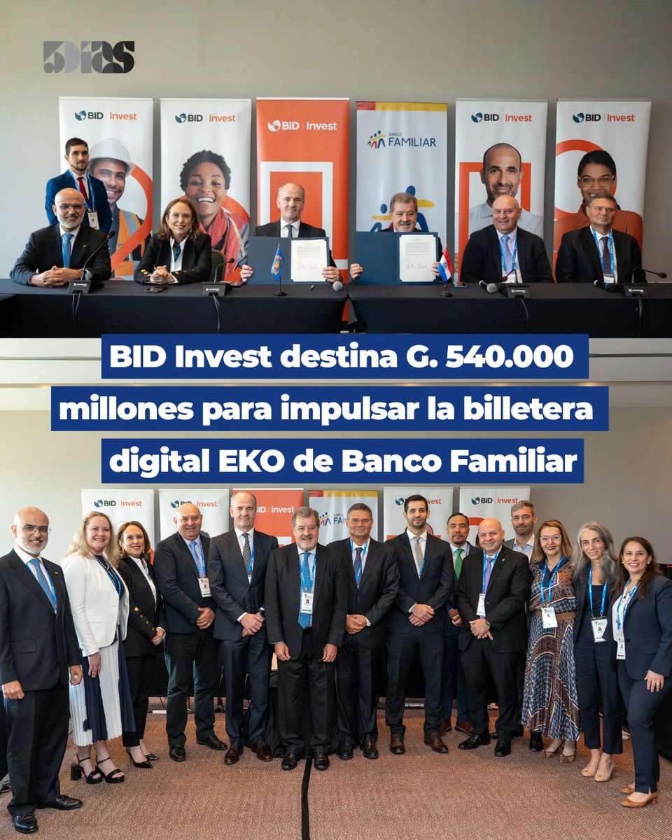 5DiasPy's tweet image. 💳 Más impulso para el crédito digital en Paraguay.

BID Invest otorgó G. 540.000 millones al Banco Familiar para fortalecer la expansión de EKO, su billetera digital enfocada en inclusión financiera. 

Nota completa 🔗 5dias.com.py/article/bid--i… 

#BancoFamiliar #Eko #BID