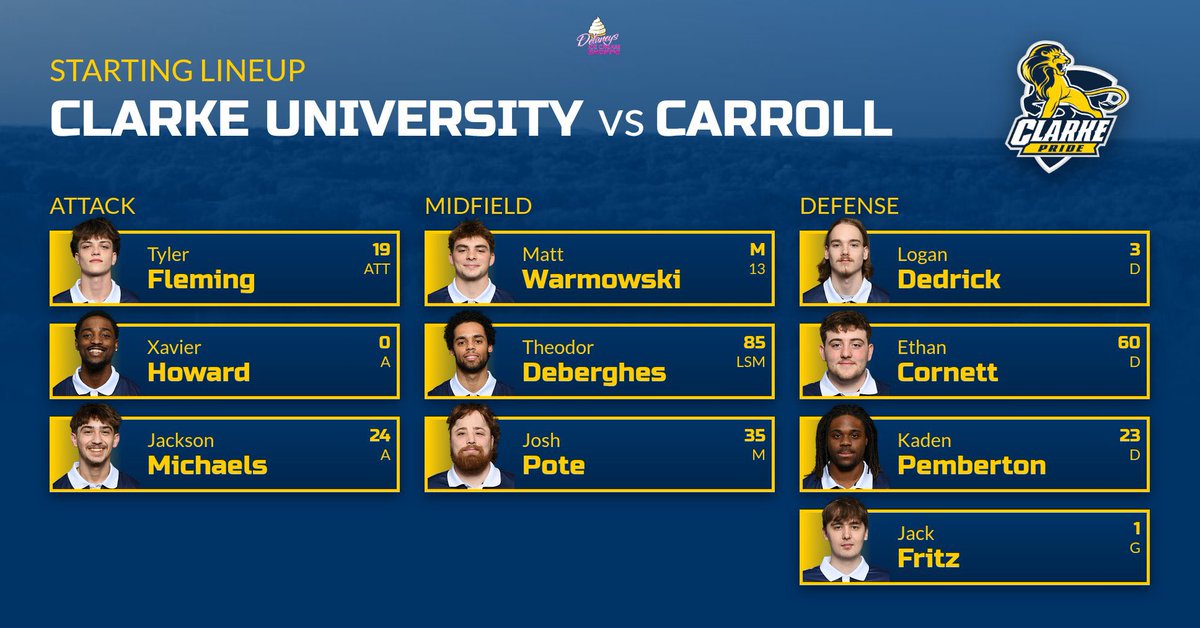 Starters vs Carroll. 

#RollPride