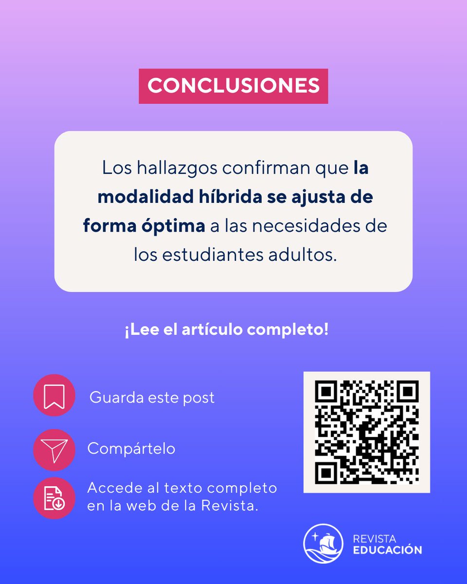 RevEducaPUCP's tweet photo. 🎓 ¿Es el modelo híbrido el futuro del doctorado?
El aprendizaje híbrido no es solo "subir contenidos a una plataforma", requiere un diseño estratégico y un enfoque humano para ser realmente efectivo.
En este estudio sobre programas doctorales, publicado en el último número (+) https://t.co/jmEnVcDaa6