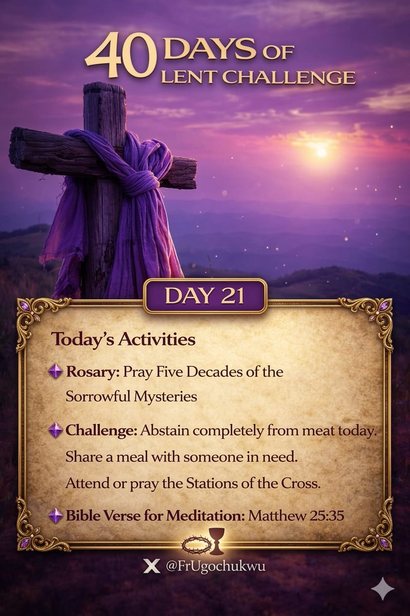 FrUgochukwu's tweet photo. 40 Days of Lent Challenge:

Day 21 https://t.co/qJPdDUKRBb