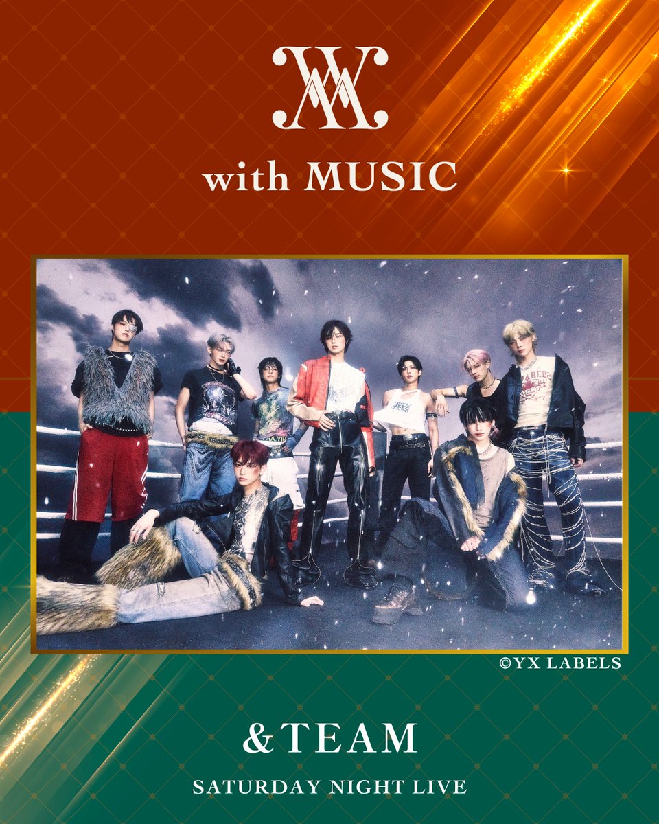 【楽曲発表💿 】

3/14（土）22時から放送📺

昨年、韓国デビューを果たした日本発グローバルグループ&amp;TEAMは…
最新曲「桜色Yell」をTV初披露！
 
オンエアをお楽しみに…🐺🌙

#withMUSIC
#andTEAM 
<a href="/andTEAMofficial/">&TEAM OFFICIAL</a>