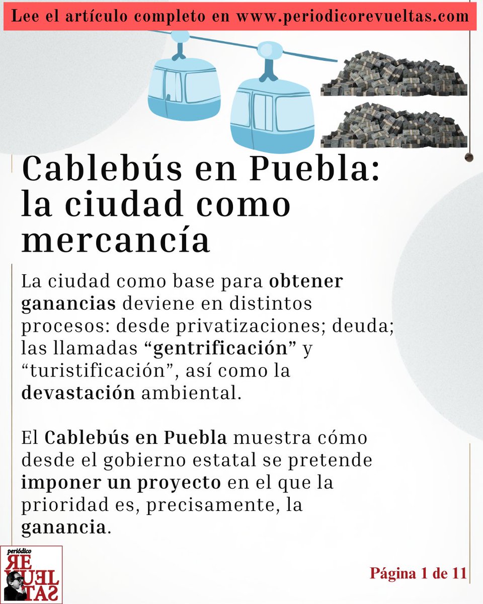 prevueltas23's tweet photo. Cablebús en Puebla: la ciudad como mercancía 

Artículo completo aquí https://t.co/wMapqmoCkX

#Cablebús https://t.co/iu7xsXRPR4