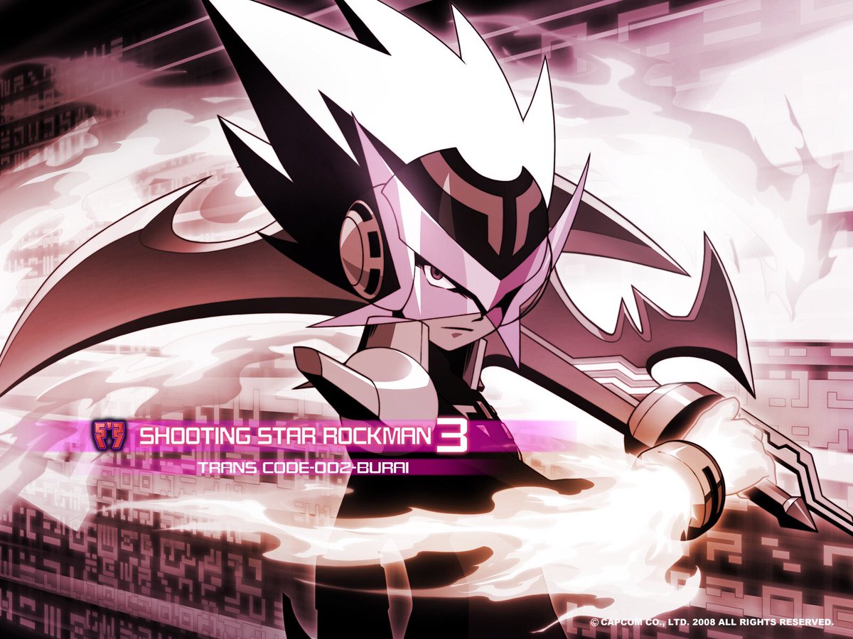 RockmanEXEZone's tweet photo. A look at a wallpaper for Rogue in Mega Man Star Force 3. This also revealed Rogue’s Transcode Number, 002. https://t.co/Ce3p6ixdUc