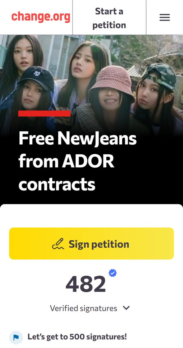 Snper22's tweet photo. The NewJeans fandom in 2026 can't even gather 500 signatures for a change petition. They mistook the inflated engagement they receive from HYBE antis and Jakarta bots as genuine support for the members.  😳 https://t.co/s7D4PJTNuN