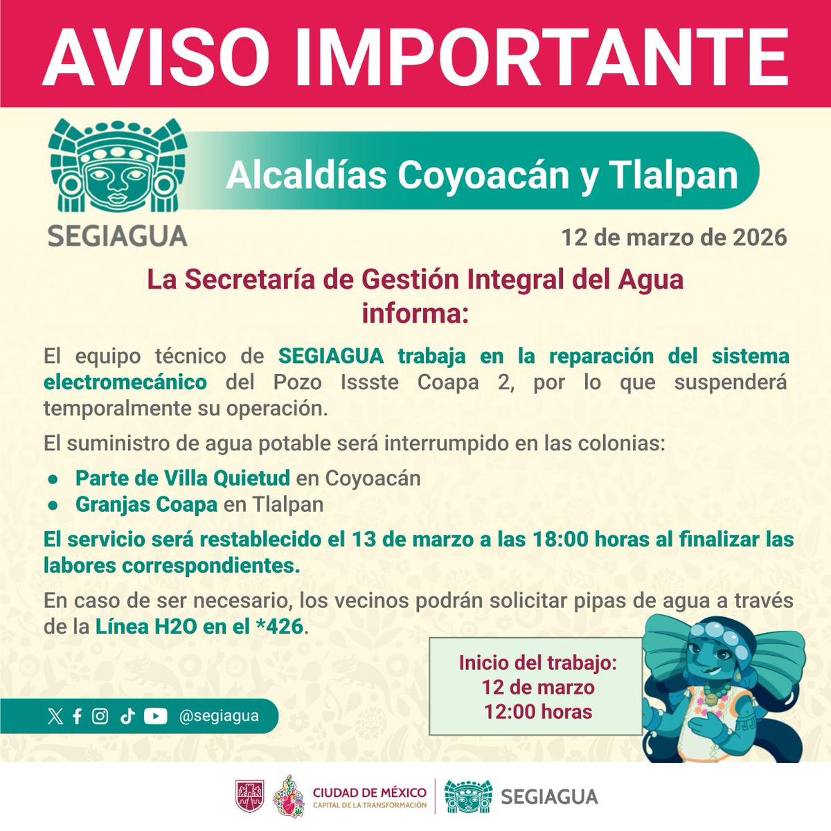 Secretaría de Gestión Integral del Agua tweet media