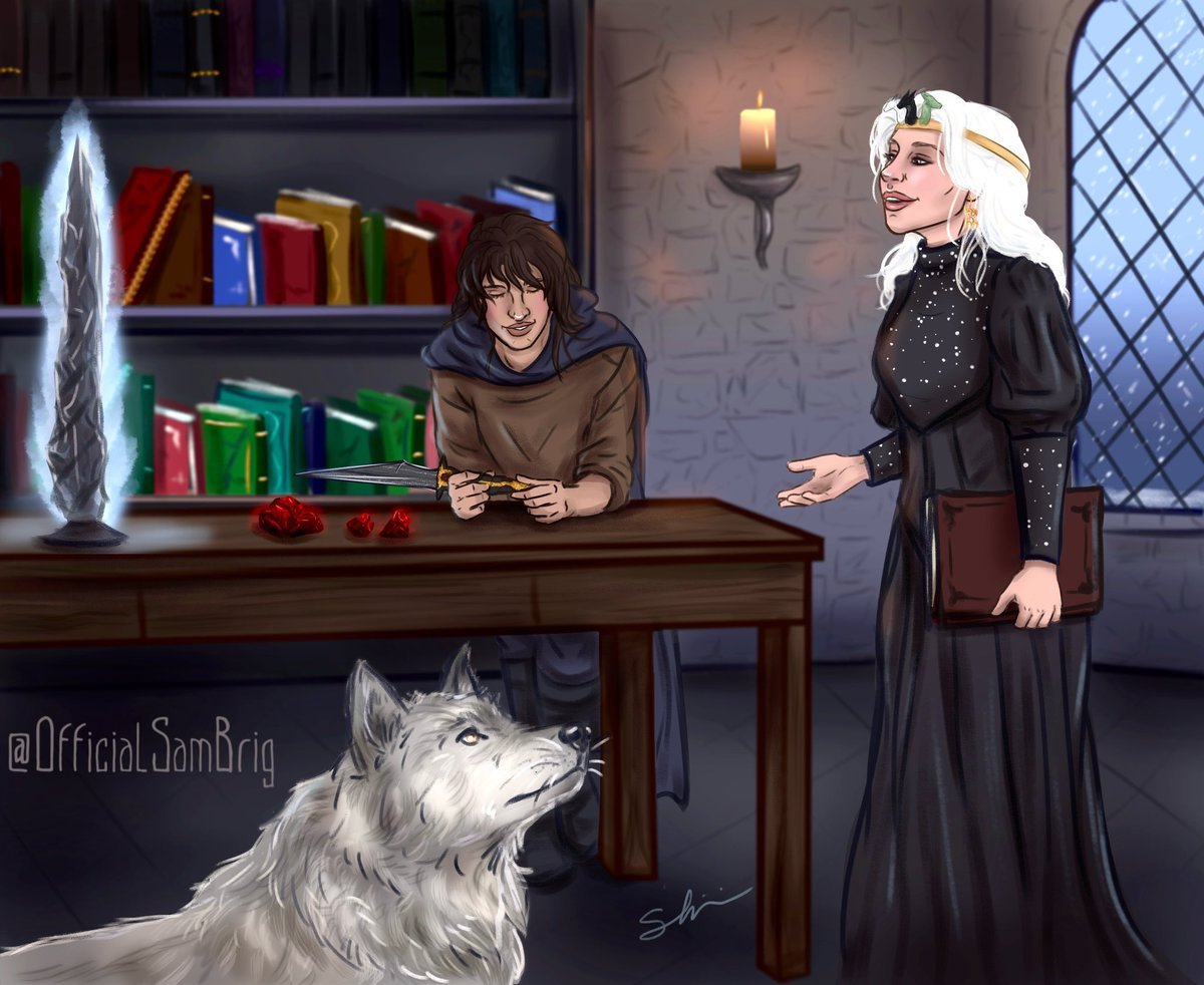 OfficialSamBrig's tweet image. DanyArya bonding over magic and the wonders of Essos while Nymeria puts up with their hours of yapping so gracefully (she’s waiting for a treat) 
#ASOIAF #AryaStark #DaenerysTargaryen