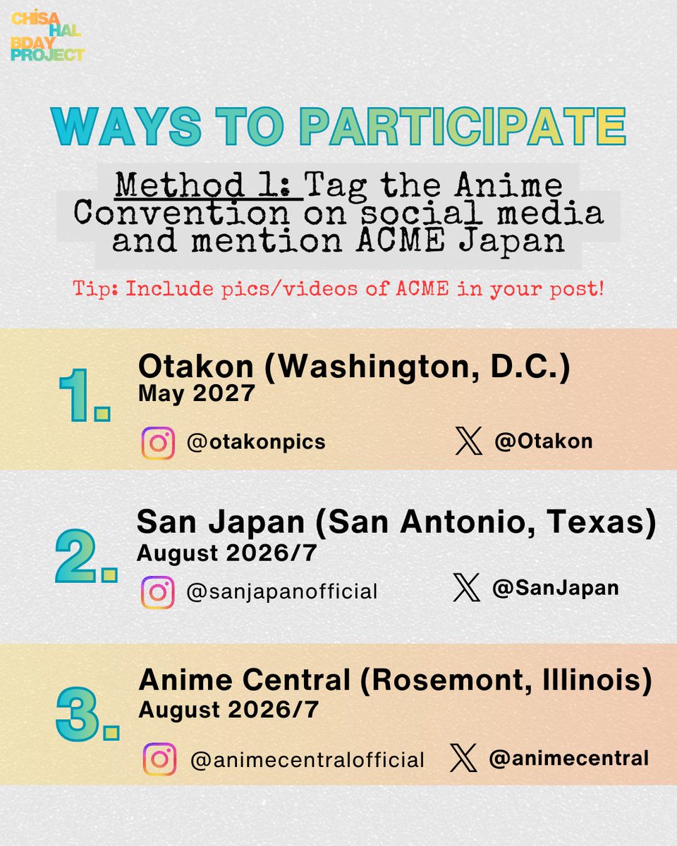 acmeusaproject's tweet photo. If you wanna see @acmeofficialjp on stage, REPOST! Make some noise &amp; show @sanjapanofficial @Otakon @animecentralofficial that PEOPLE have spoken 

Celebrate CHISA’s and HAL’s bdays by lifting them to their favorite place-the stage!
https://t.co/aK451WroTc
https://t.co/jKy6Ch4Ywc https://t.co/lc7dFTPVKS