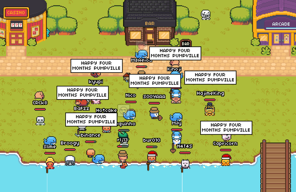 Happy 4 months of Pumpville! 💖

Grateful for this amazing community every single day. Can't believe how far we've come, and even more excited about what's next.

Back to building out and improving the core gameplay. Thank you for sticking with us!