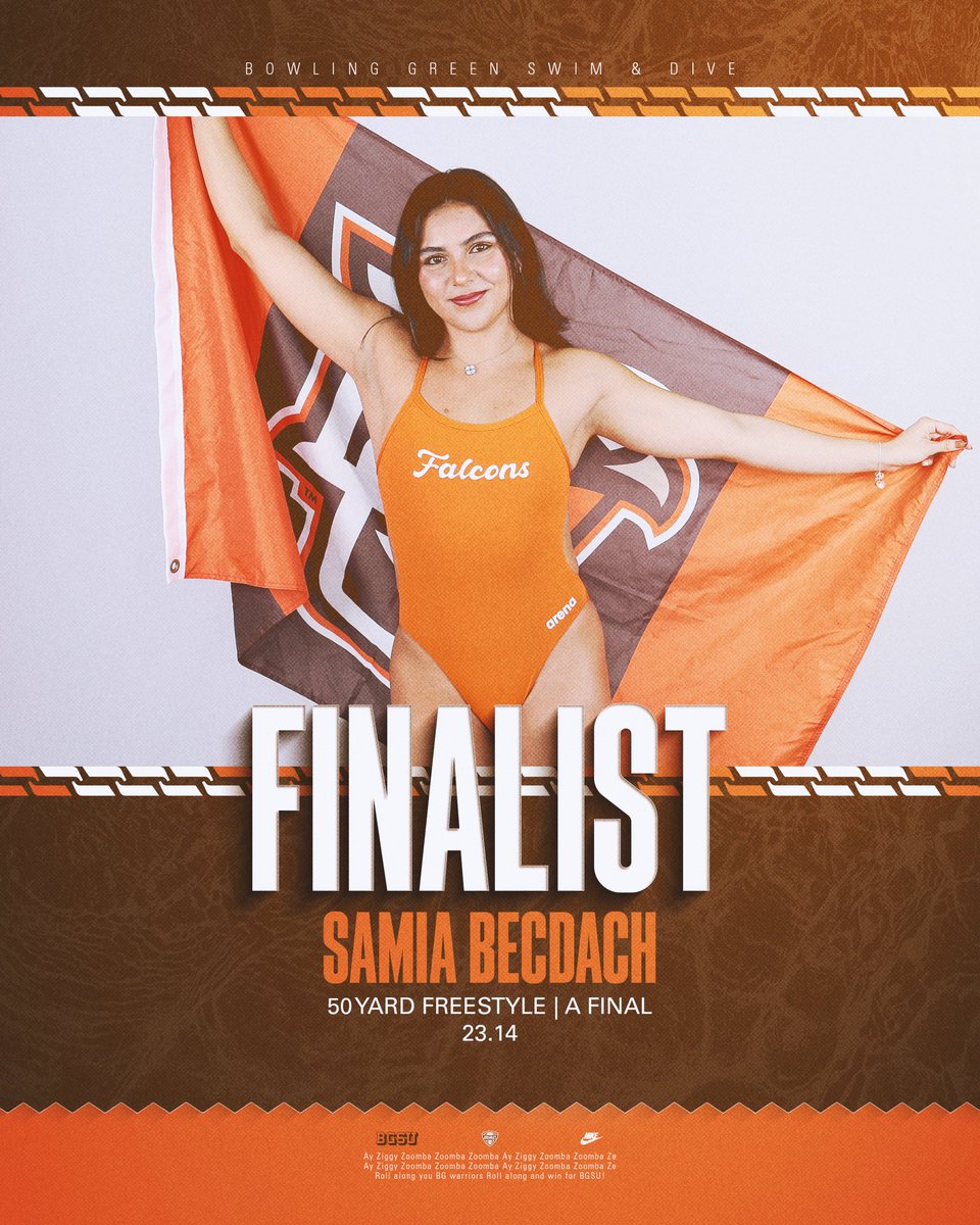 BGSU_SwimDive's tweet photo. Samia Becdach had a BIG race this morning — she’s in the A final of the 50 Freestyle! #ChampionshipRacing #FalconFast https://t.co/rx2N9qsIa2