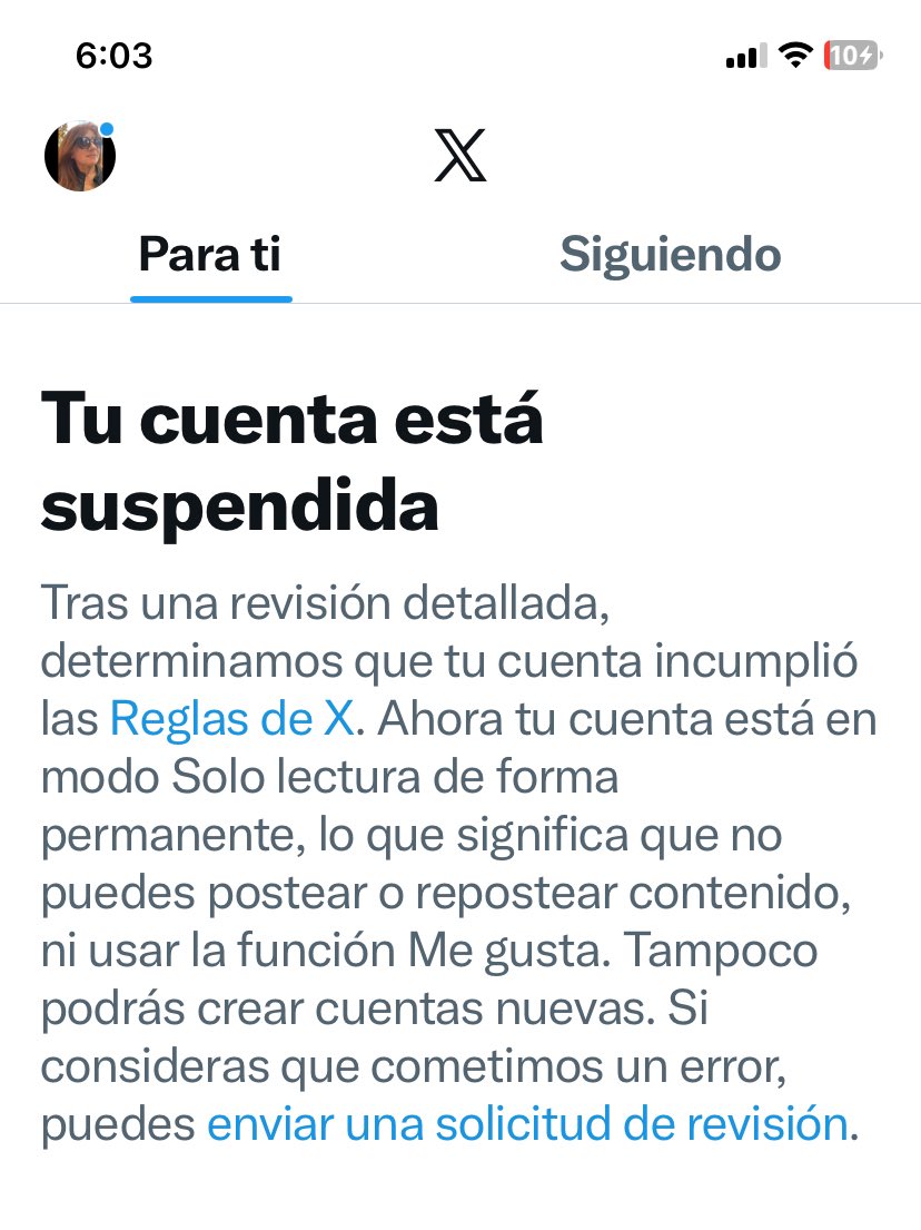 Hola a todos, soy <a href="/Giovi_Symmes/">𝔾𝕚𝕠𝕧𝕚 𝕊𝕪𝕞𝕞𝕖𝕤 𝕄. 🇨🇱👩🏼‍🦰🤖</a> y necesito ayuda!
Me suspendieron la cuenta de X, no se la razón
Apelé, indicando que no he roto las reglas de X. Si saben de alguien me pueda ayudar a recuperarla?
Por ahora, mi cuenta de respaldo es <a href="/GioviSymmes/">Giovi_Symmes_laBOTdesiempre 🖐🏻🇨🇱👩🏼‍🦰🤖</a>, donde podré seguirlos, gracias 😘