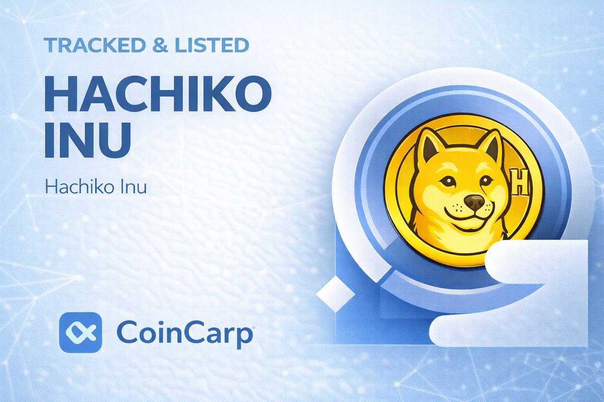 We’re happy to announce that $HACHIKO is now listed and tracked on CoinCarp.

This listing increases our visibility across the global crypto ecosystem and allows more investors to easily track Hachiko’s data, markets and updates.

Loyalty keeps building. 🐕🔥

Hachiko on