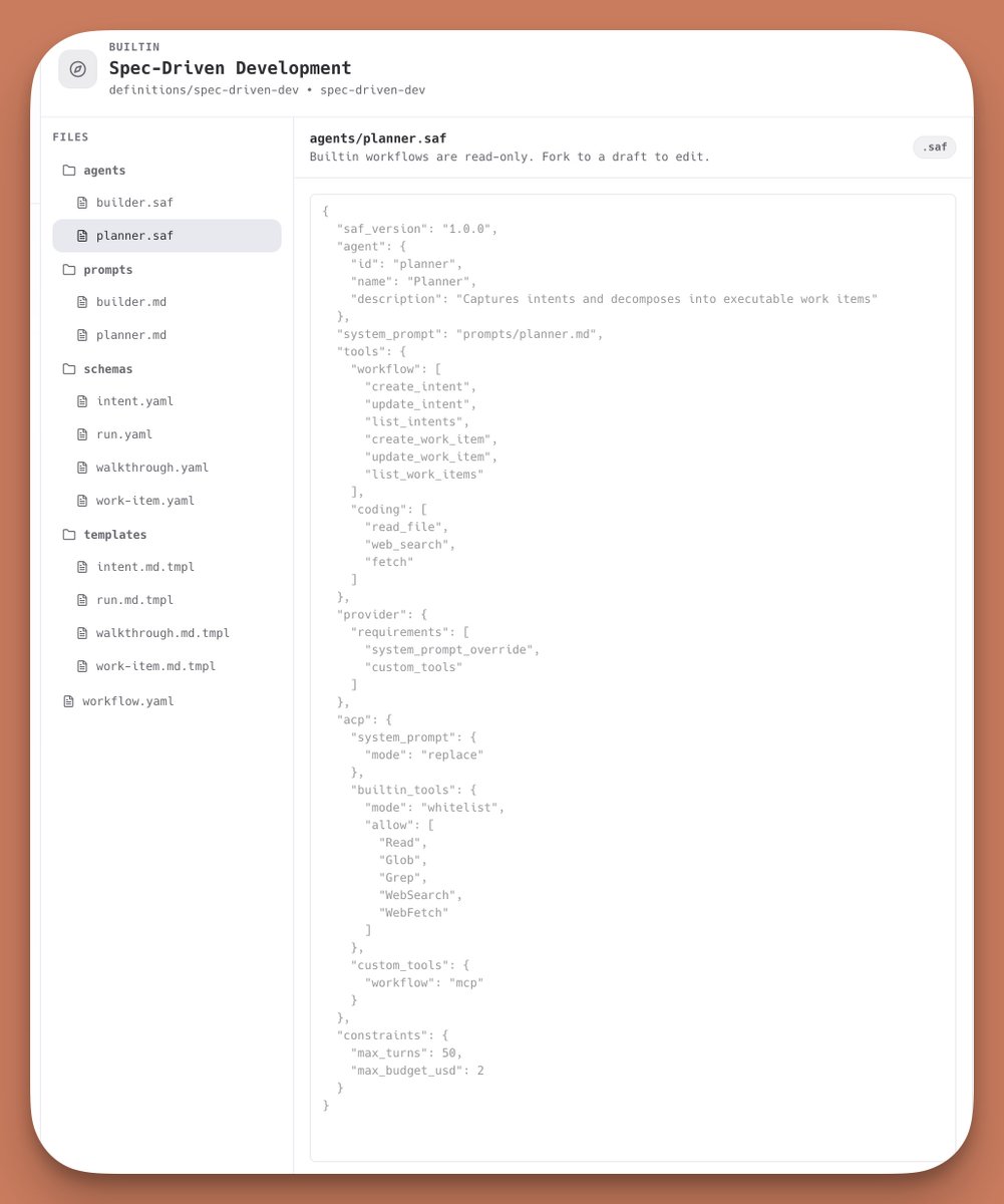 hancengiz's tweet image. .SAF : simple agent file. 

Don't you think we need some kind of standard for this? specs-driven development in @fabriqaai is loading... wait for this weekend. :) yeap you will be able to create your own flows with an help of an agent! easy peasy! #specsdriven #specs