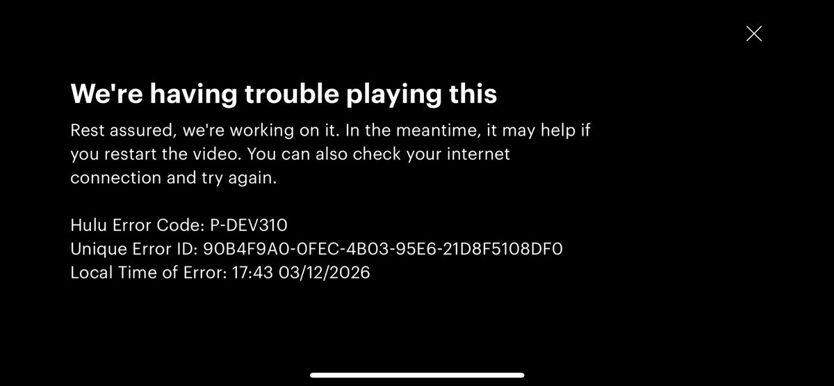Lutz813's tweet photo. @Hulu app is thee worst. Constantly buffering or worse https://t.co/3aiowZn5gE