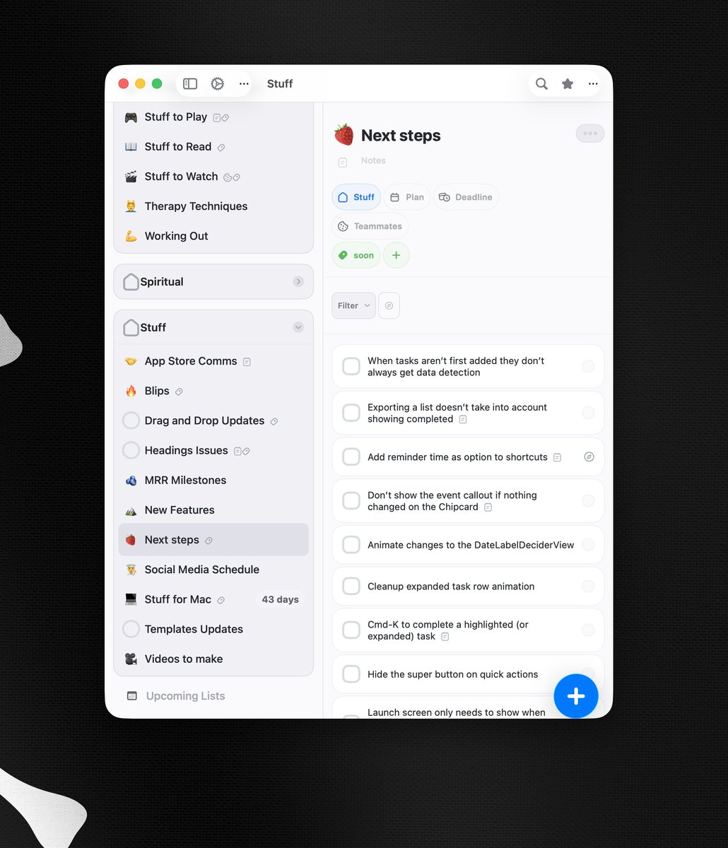 officially running @stuff_app_ on my Mac as the project manager to ...