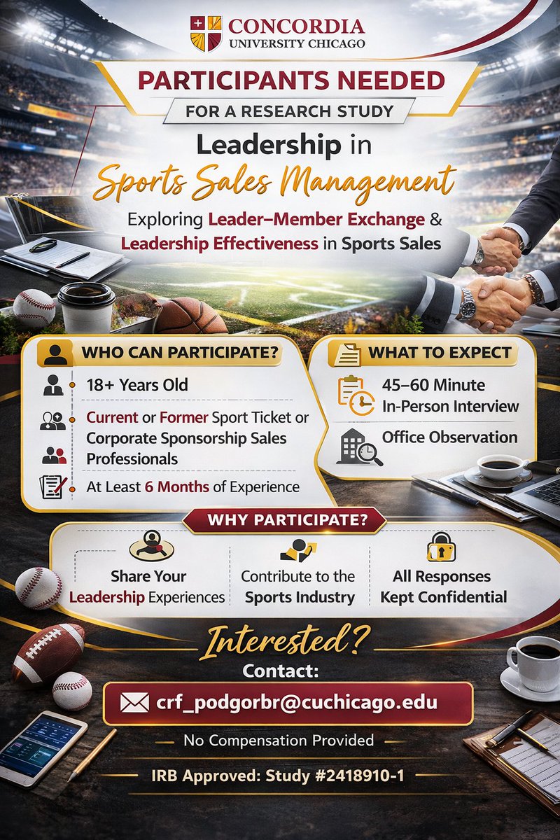 Professor_Pod's tweet photo. For my friends working in sport sales, I need your help. I'm looking for 12 sports sales professionals to interview for my dissertation. If you're interested, or know someone who may be, please reach out! https://t.co/KzloIWbnI5