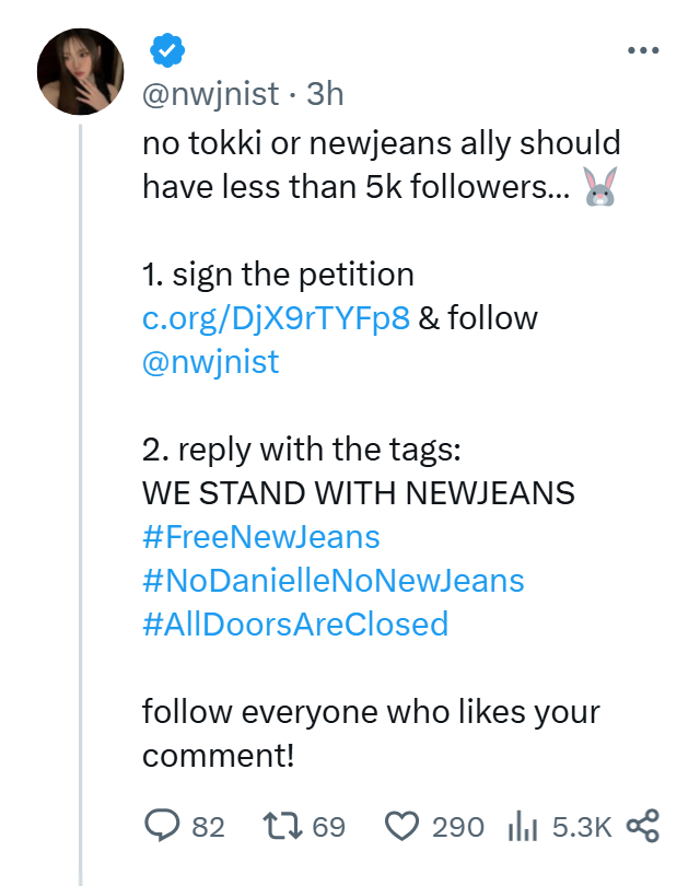Snper22's tweet photo. The NewJeans fandom in 2026 can't even gather 500 signatures for a change petition. They mistook the inflated engagement they receive from HYBE antis and Jakarta bots as genuine support for the members.  😳 https://t.co/s7D4PJTNuN