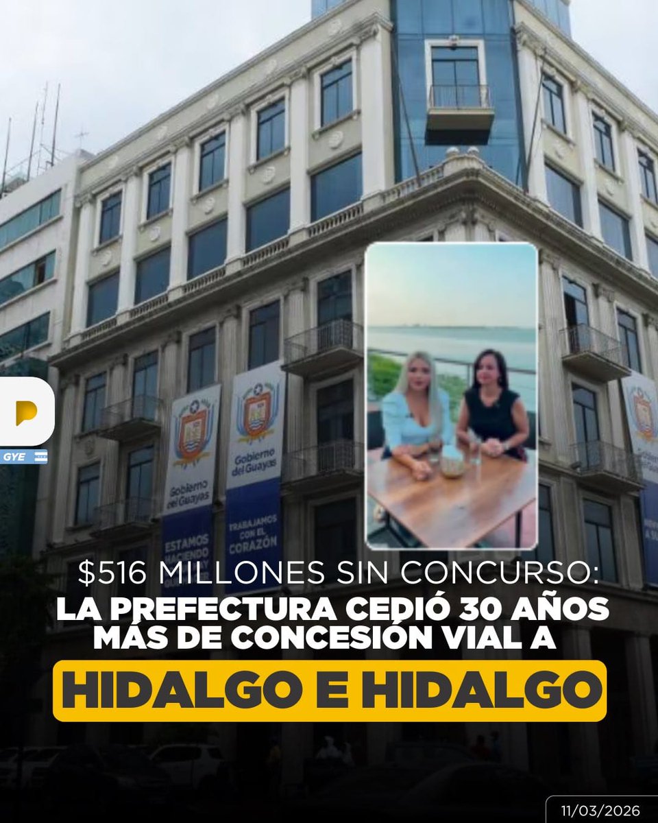 #URGENTE ¿Marcela $516 millones?
La <a href="/PrefGuayas/">Prefectura del Guayas</a> Marcela Aguiñaga se fue una semana a España a un. Congreso de mujeres',mientras la provincia se ahoga "🔎
“Ahora que tiene que responder al <a href="/MIT_Ecuador/">Ministerio de Infraestructura y Transporte 🇪🇨</a> <a href="/ContraloriaECU/">Contraloría Ecuador</a> por las concesiones viales qué renovó por 30 años más se fue ✈️