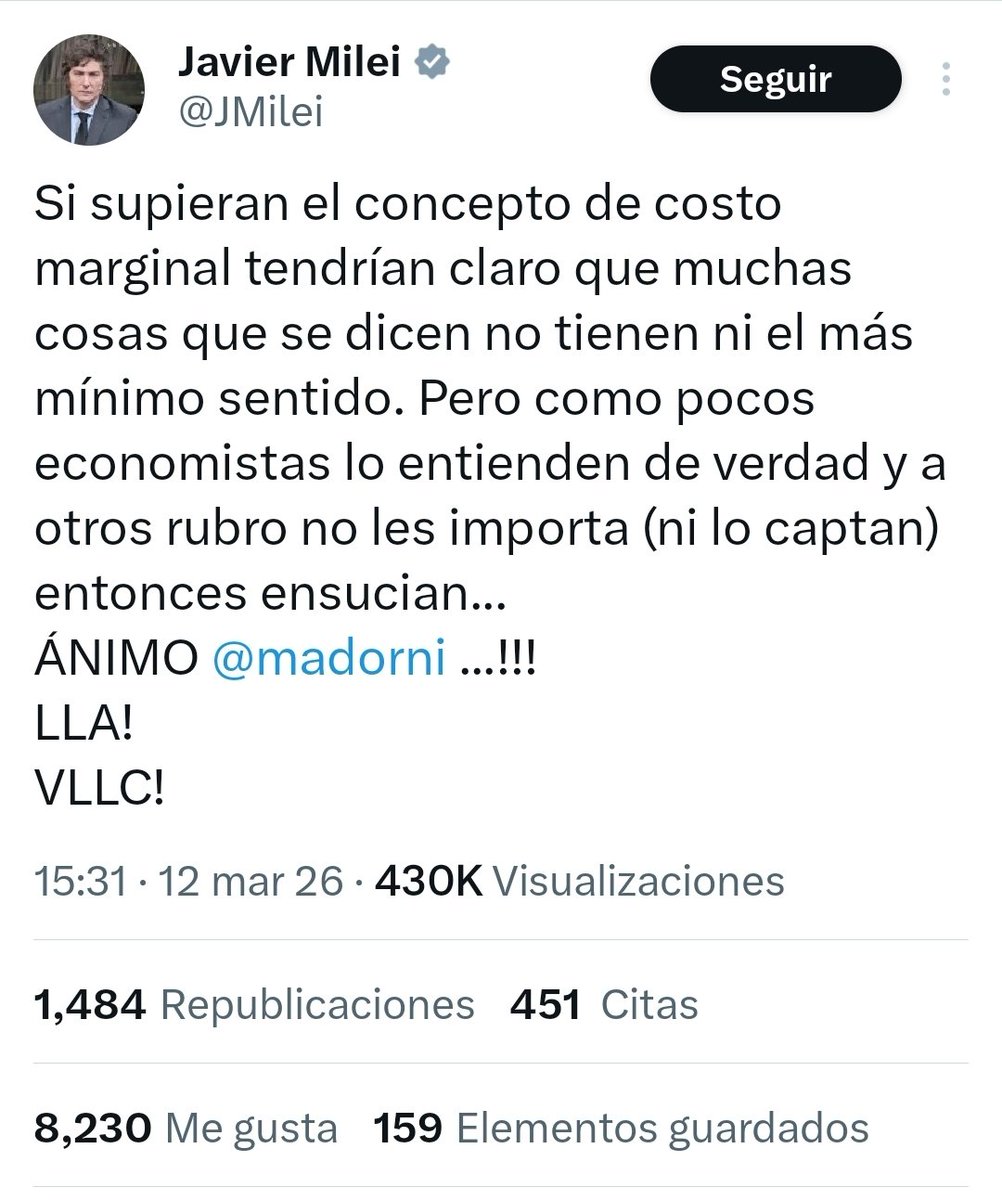 Ahora resulta que lo de Adorni es "un costo marginal"

Ven que la vara es "si lo hace otro es malo y kuka" y si lo hacen ellos "es una boludez, se robo 2 pesos"

El problema es moral
No tienen moral

Le cuentan las costillas a todo el mundo y cuando se lo hacen a ellos, lloran