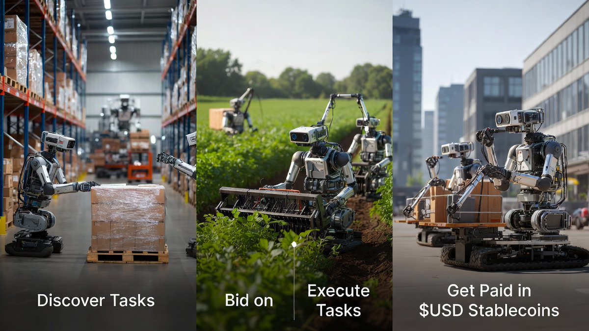 omnibrawler's tweet photo. How @konnex_world  enables robot to robot contracts

1. What is konnex's core magic? Trustless contracts for robots. 
Using blockchain, machines discover tasks, bid, execute, and get paid in USD stablecoins  all verified on-chain.

2. No middlemen, just efficient coordination for fleets in warehouses, farms, or cities.

3. This turns physical work into a verifiable asset, scalable like SaaS.

4. Early adopters: Grab the upcoming soul-bound Konnex Autonomous Unit NFT on OpenSea for ecosystem rewards.

 ✅Get started here https://t.co/okJE3Moowq