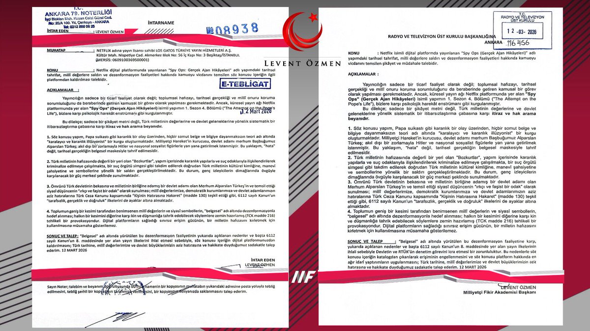 <a href="/netflix/">Netflix</a> dijital platformunda yayınlanan “Gerçek Ajan Hikâyeleri (Spy Ops)” adlı sözde belgesel, Papa suikastı gibi tarihin karanlık dehlizlerinde kalmış bir hadiseyi paravan yaparak; rahmetli Başbuğumuz Alparslan Türkeş ile Hitler’i hiçbir delile dayanmadan ilişkilendirmeye