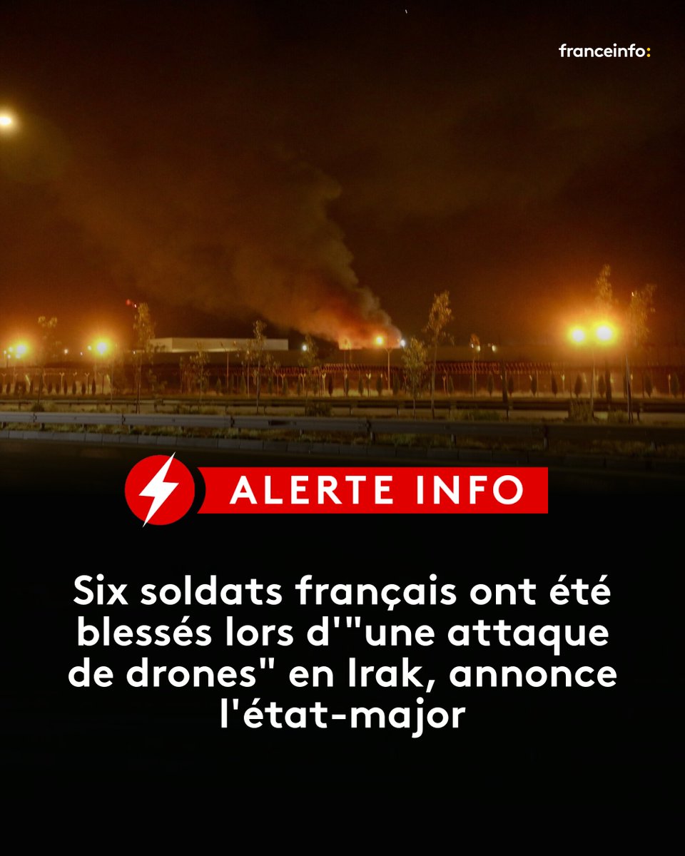 franceinfo's tweet photo. ALERTE INFO - Ils se trouvaient dans la région d'Erbil et participaient à "des actions de formation à la lutte contre le terrorisme auprès de partenaires irakiens".
➡️ https://t.co/ByRhMcH7Ag https://t.co/dKl4kZffOb